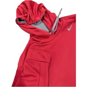 Nike Therma-Fit Red Gray Pullover Fleece Hoodie Size XL‎